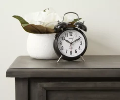 Sharp Black & Silver Twin Bell Alarm Clock -Home Sale Store 810514647 2