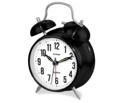Sharp Black & Silver Twin Bell Alarm Clock -Home Sale Store 810514647 21