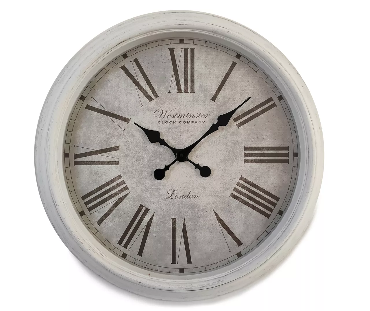 White Antiqued Wall Clock 1 White Antiqued Wall Clock