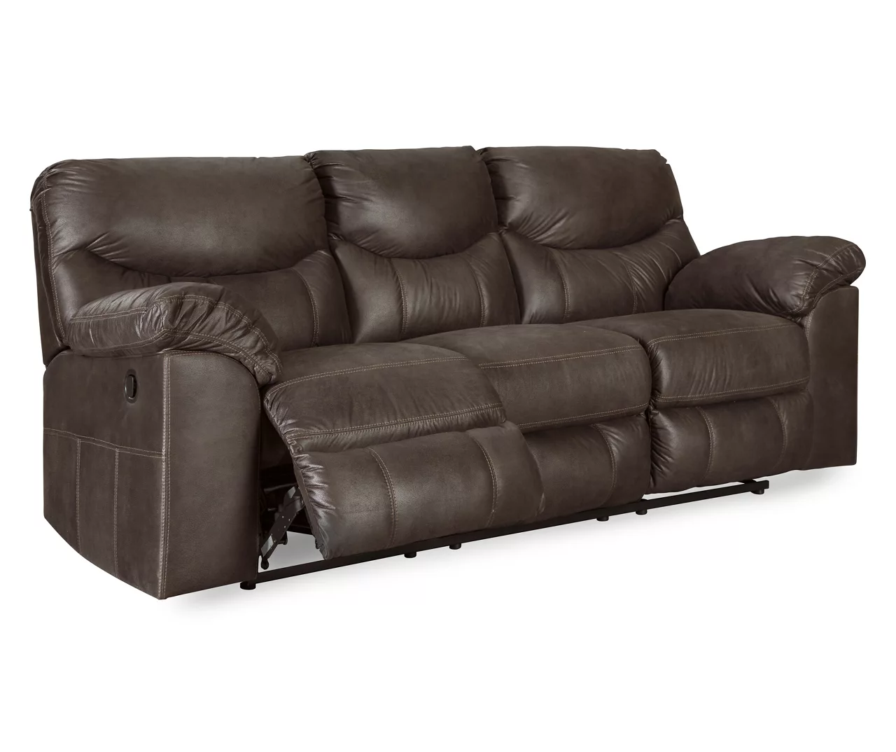 Boxberg Teak Faux Leather Reclining Sofa 2 Boxberg Teak Faux Leather Reclining Sofa - Image 2
