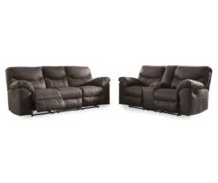 Boxberg Teak Faux Leather Reclining Sofa 9 Boxberg Teak Faux Leather Reclining Sofa -Home Sale Store 810519659 810519658