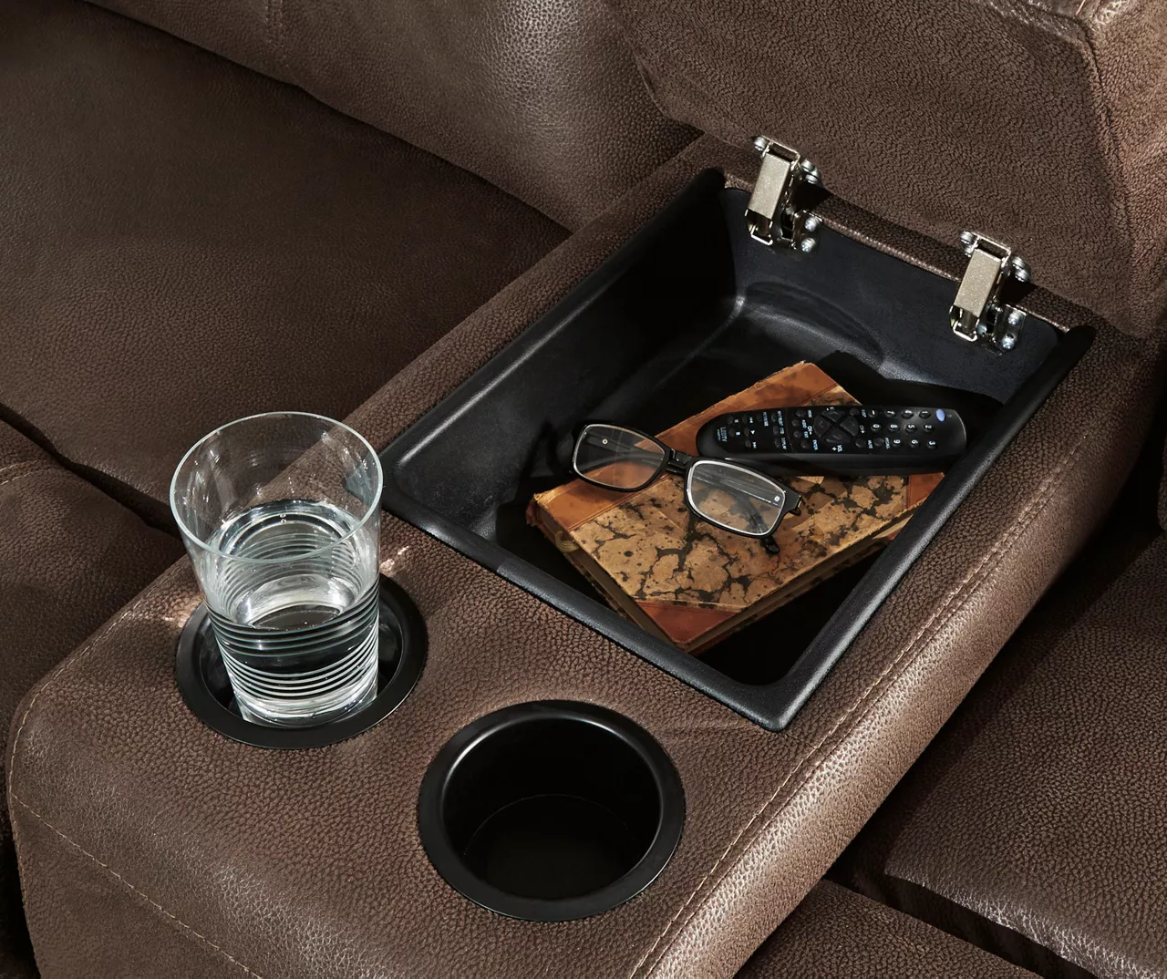 Jesolo Coffee Brown Reclining Console Loveseat 6 Jesolo Coffee Brown Reclining Console Loveseat - Image 6