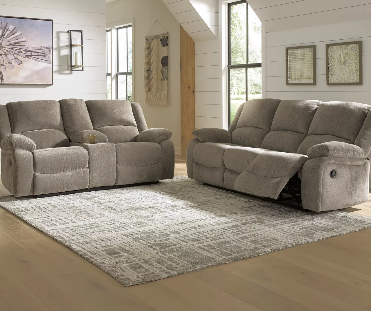 Draycoll Pewter Power Reclining Console Loveseat 3 Draycoll Pewter Power Reclining Console Loveseat - Image 3