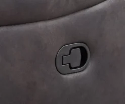 New Albany Dark Graphite Leather Look Micro Suede Swivel Reclining Glider -Home Sale Store 810519941 3