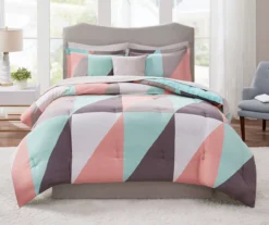 Zuri Aqua Queen Reversible 8-Piece Comforter Set