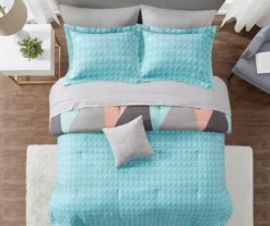Zuri Aqua Queen Reversible 8-Piece Comforter Set -Home Sale Store 810523140 810523141 810523142 810523143 7