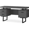 60" Gray & Black Floating Desk