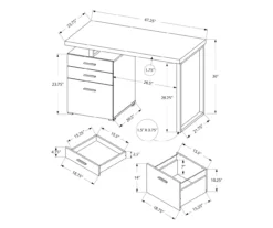 Monarch 48" Floating Computer Desk -Home Sale Store 810527341 5