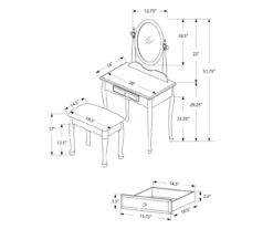 Antique White 2-Piece Mirror Vanity Set -Home Sale Store 810527351 6