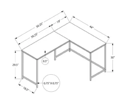 Monarch L-Shaped Metal Corner Desk 32 Monarch L-Shaped Metal Corner Desk -Home Sale Store 810527367 10