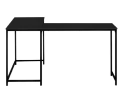 Black Metal L-Shaped Corner Desk -Home Sale Store 810527369 3