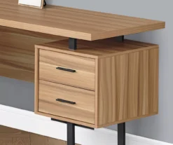 Brown Reclaimed 3-Drawer L-Shaped Corner Desk -Home Sale Store 810527371 3