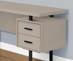 Taupe & Black 3-Drawer L-Shaped Corner Desk -Home Sale Store 810527372 3