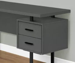 Black & Gray 3-Drawer L-Shaped Corner Desk -Home Sale Store 810527373 3