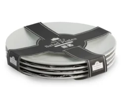 Bliss 4-Piece White Ceramic Coupe Salad Plate Set