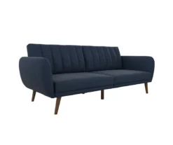 Brittany Navy Blue Linen Convertible Sleeper Futon 9 Brittany Navy Blue Linen Convertible Sleeper Futon -Home Sale Store 810535269 4