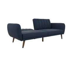 Brittany Navy Blue Linen Convertible Sleeper Futon 11 Brittany Navy Blue Linen Convertible Sleeper Futon -Home Sale Store 810535269 6