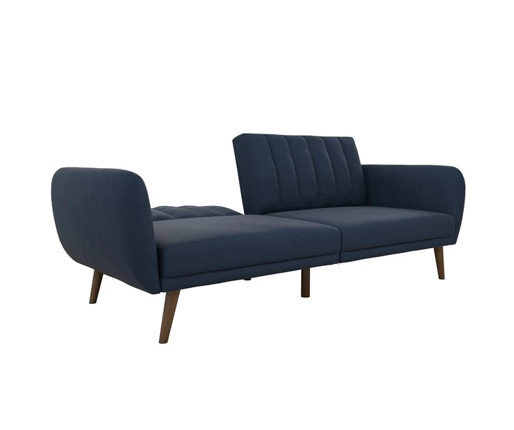 Brittany Navy Blue Linen Convertible Sleeper Futon 6 Brittany Navy Blue Linen Convertible Sleeper Futon - Image 6