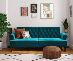 Cassidy Green Velvet Convertible Sleeper Futon -Home Sale Store 810535627 3