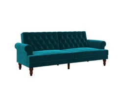 Cassidy Green Velvet Convertible Sleeper Futon -Home Sale Store 810535627 4