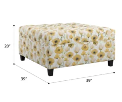 Golden Poppy Wood Leg Storage Ottoman -Home Sale Store 810535757 2