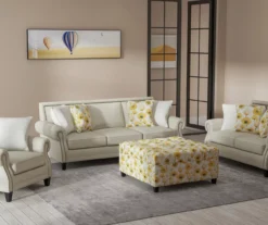 Golden Poppy Wood Leg Storage Ottoman -Home Sale Store 810535757 8