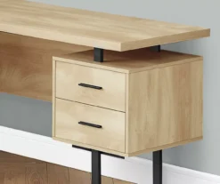 Natural Wood Look 3-Drawer L-Shaped Corner Comptuer Desk -Home Sale Store 810535780 4