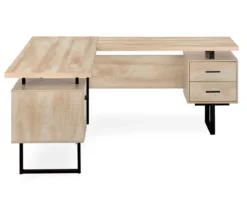 Natural Wood Look 3-Drawer L-Shaped Corner Comptuer Desk -Home Sale Store 810535780 5
