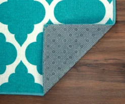 My Magic Carpet Moroccan Trellis Teal Washable Area Rug, (3' X 5') 10 My Magic Carpet Moroccan Trellis Teal Washable Area Rug, (3' X 5') -Home Sale Store 810537735 3