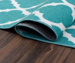 My Magic Carpet Moroccan Trellis Teal Washable Area Rug, (3' X 5') 11 My Magic Carpet Moroccan Trellis Teal Washable Area Rug, (3' X 5') -Home Sale Store 810537735 4