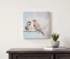 Blue & Tan Songbird Wrapped Canvas -Home Sale Store 810538179 2