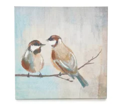 Blue & Tan Songbird Wrapped Canvas