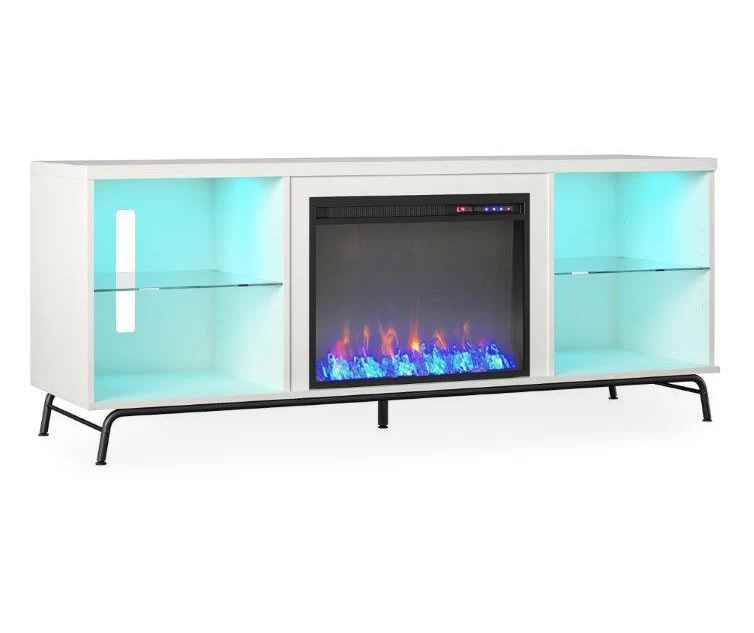 Newland White Electric Fireplace Console 1 Newland White Electric Fireplace Console