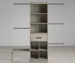 Nova Grow With Me Gray Oak Adjustable Closet Organizer -Home Sale Store 810538199 3