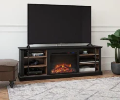 70" Fowler Black Electric Fireplace Console -Home Sale Store 810538243 1