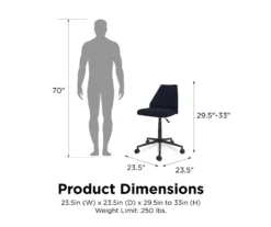 Brittany Blue Linen Office Chair -Home Sale Store 810538399 6