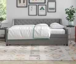 Her Majesty Gray Linen Daybed & Trundle -Home Sale Store 810538419 3