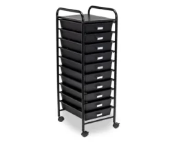 Black Metal 10-Drawer Rolling Storage Cart 7 Black Metal 10-Drawer Rolling Storage Cart -Home Sale Store 810539916 3