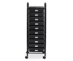 Black Metal 10-Drawer Rolling Storage Cart 8 Black Metal 10-Drawer Rolling Storage Cart -Home Sale Store 810539916 4