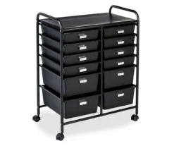 Black Metal 12-Drawer Rolling Storage Cart 8 Black Metal 12-Drawer Rolling Storage Cart -Home Sale Store 810539917 3