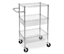 Chrome 3-Shelf Storage Cart -Home Sale Store 810539919 3