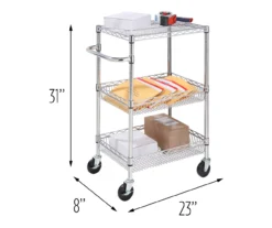 Chrome 3-Shelf Storage Cart -Home Sale Store 810539919 5