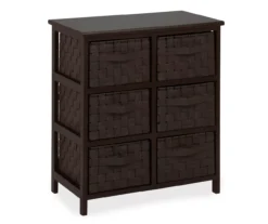 Black 6-Drawer Woven Strap Chest -Home Sale Store 810539930 3
