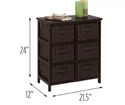 Black 6-Drawer Woven Strap Chest -Home Sale Store 810539930 4