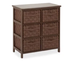 Brown 6-Drawer Woven Strap Chest -Home Sale Store 810539931 3