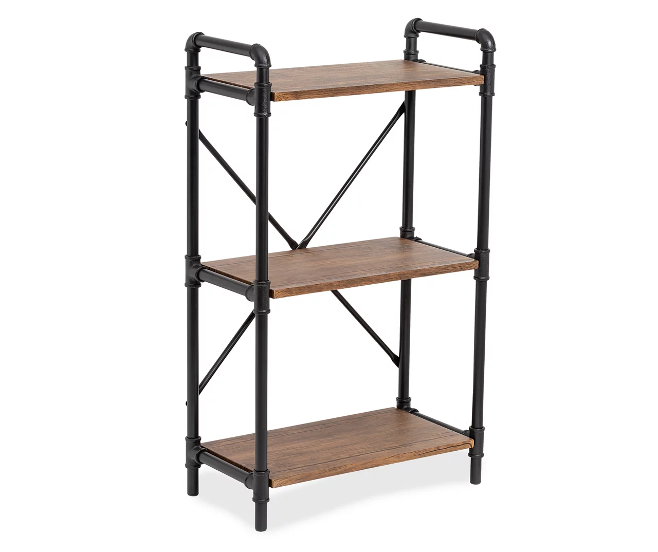 Black Industrial 3-Tier Bookshelf 3 Black Industrial 3-Tier Bookshelf - Image 3