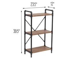 Black Industrial 3-Tier Bookshelf 9 Black Industrial 3-Tier Bookshelf -Home Sale Store 810539936 5