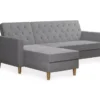 CosmoLiving Liberty Gray Chenille Sectional Storage Futon