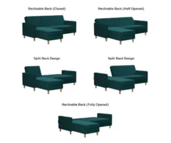 CosmoLiving Liberty Green Velvet Sectional Storage Futon 11 CosmoLiving Liberty Green Velvet Sectional Storage Futon -Home Sale Store 810541026 6