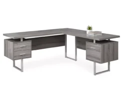 Monarch Metal 3-Drawer L-Shaped Computer Desk 18 Monarch Metal 3-Drawer L-Shaped Computer Desk -Home Sale Store 810542416 2